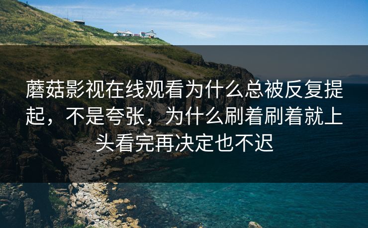 蘑菇影视在线观看为什么总被反复提起，不是夸张，为什么刷着刷着就上头看完再决定也不迟