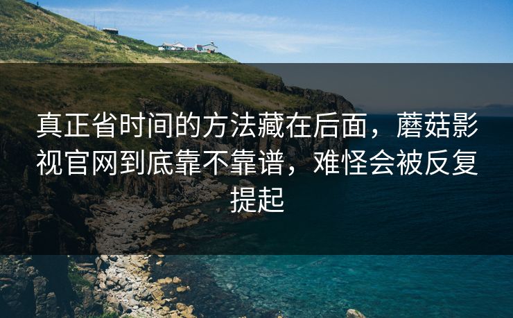 真正省时间的方法藏在后面，蘑菇影视官网到底靠不靠谱，难怪会被反复提起