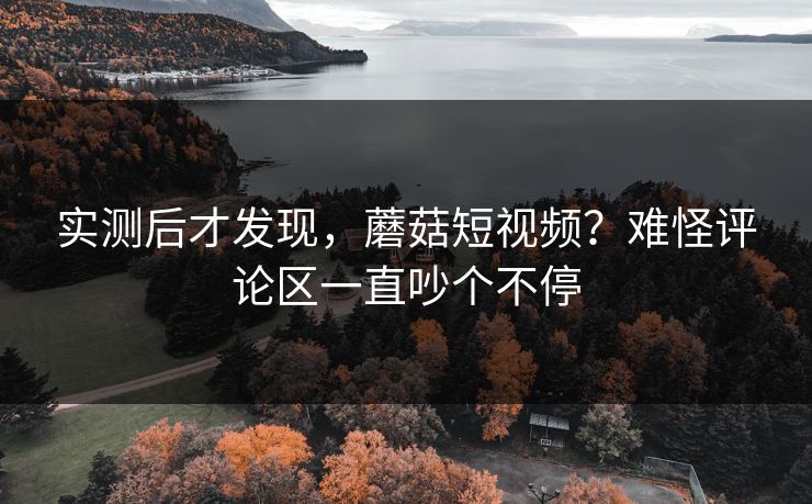 实测后才发现，蘑菇短视频？难怪评论区一直吵个不停