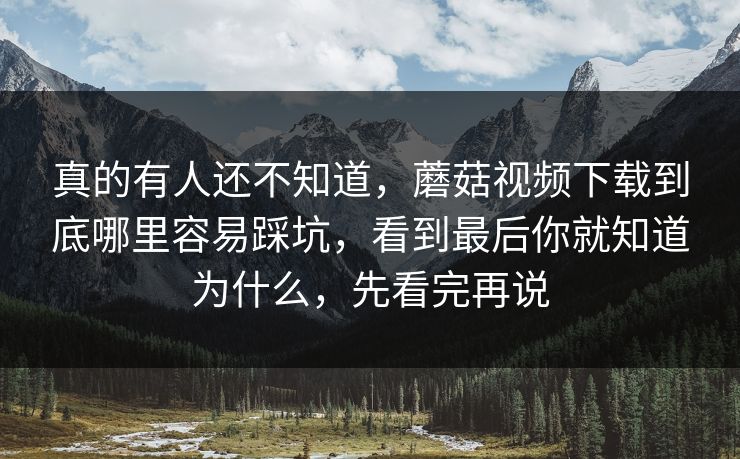 真的有人还不知道，蘑菇视频下载到底哪里容易踩坑，看到最后你就知道为什么，先看完再说